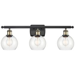 Athens 6" 3 Light 26" Bath Light - Black Antique Brass - Clear Sh