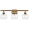 Athens 6" 3 Light 26" Bath Light - Brushed Brass - Clear Shade