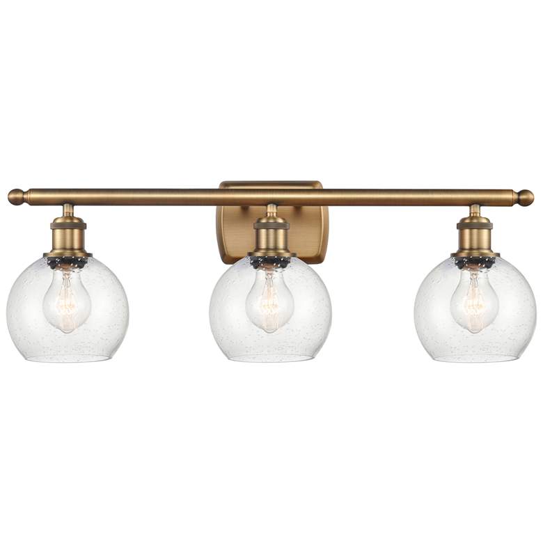 Image 1 Athens 6" 3 Light 26" Bath Light - Brushed Brass - Seedy Shade