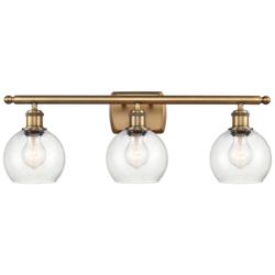 Athens 6" 3 Light 26" Bath Light - Brushed Brass - Seedy Shade