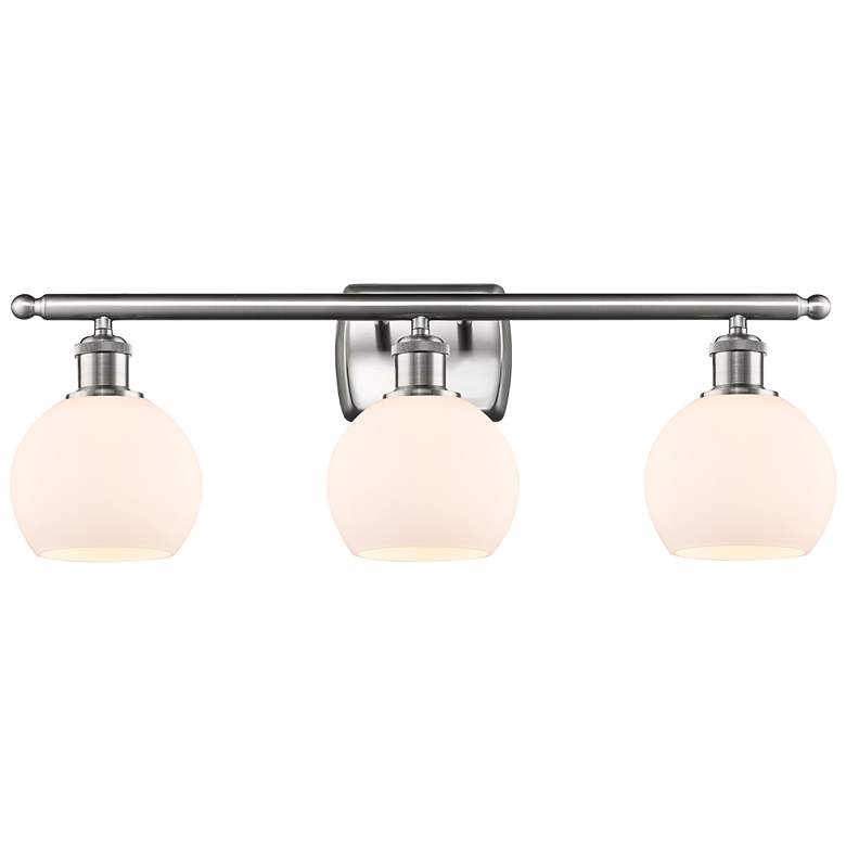 Image 1 Athens 6" 3 Light 26" Bath Light - Brushed Satin Nickel - Matte W