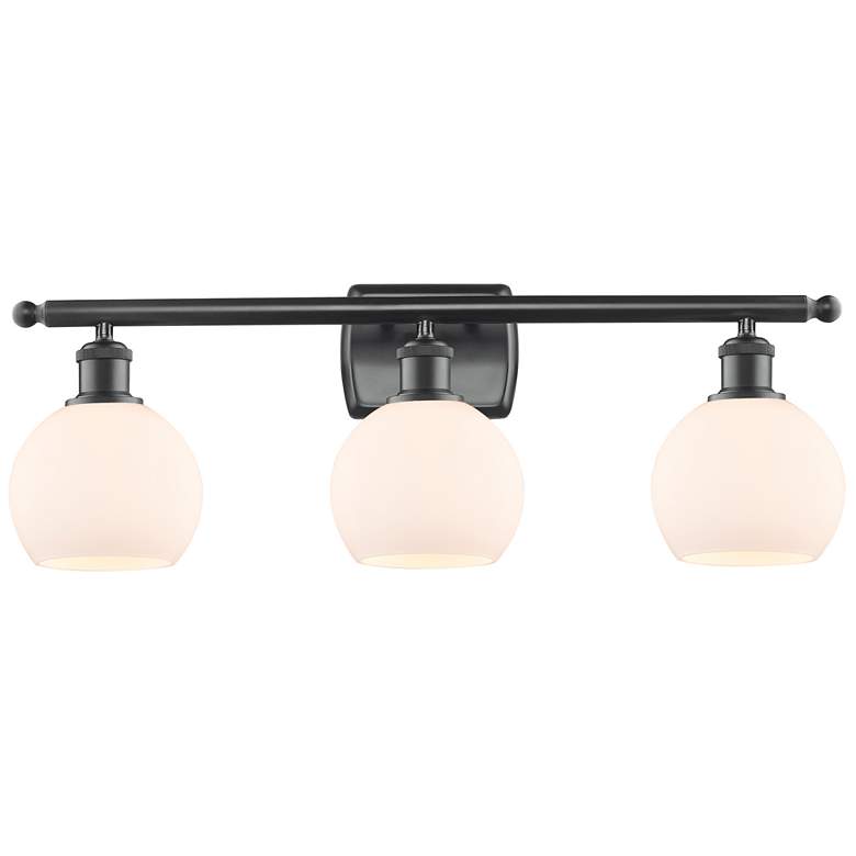Image 1 Athens 6" 3 Light 26" Bath Light - Matte Black - Matte White Shad