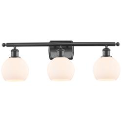 Athens 6" 3 Light 26" Bath Light - Matte Black - Matte White Shad