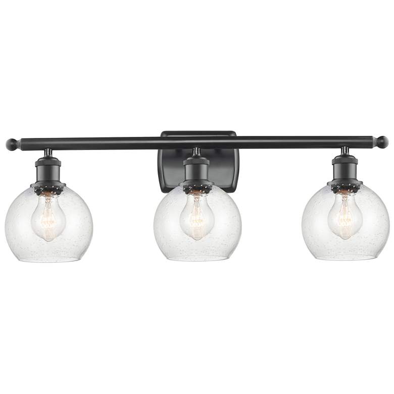 Image 1 Athens 6" 3 Light 26" Bath Light - Matte Black - Seedy Shade