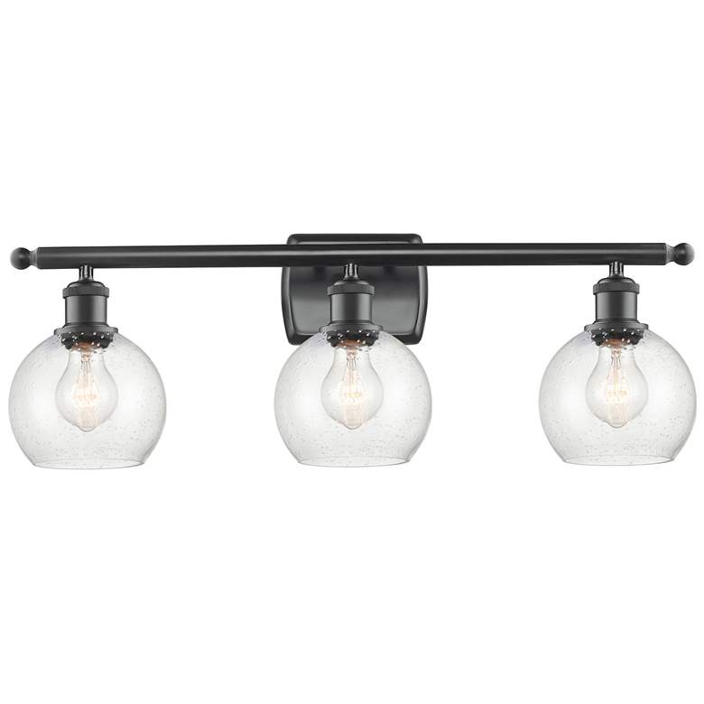 Image 1 Athens 6 inch 3 Light 26 inch Bath Light - Matte Black - Seedy Shade