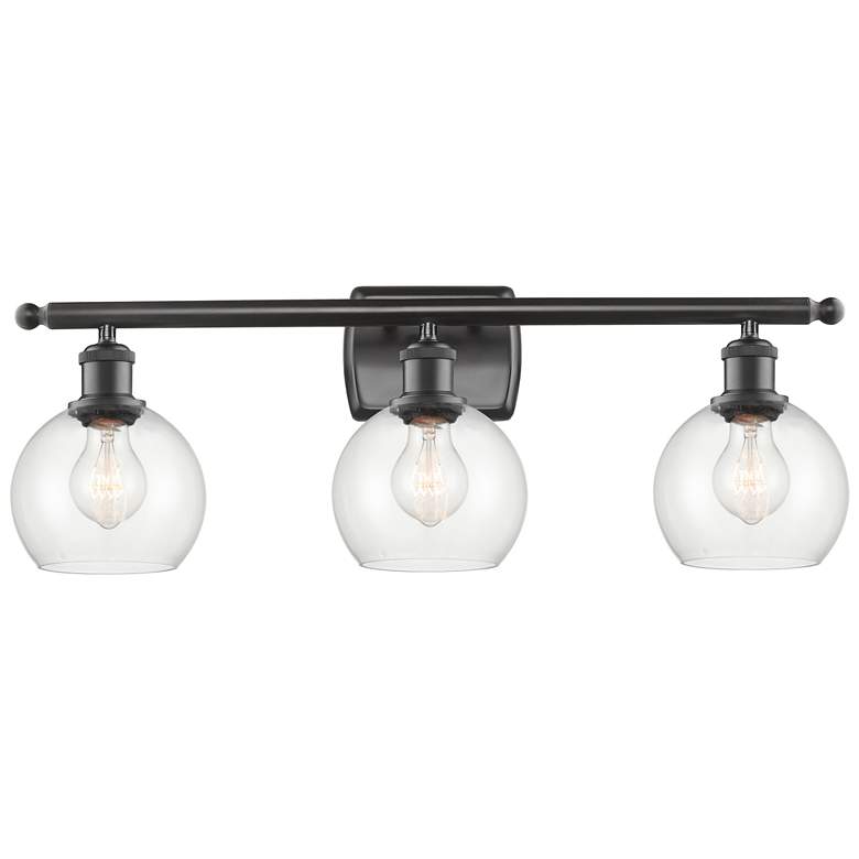 Image 1 Athens 6 inch 3 Light 26 inch Bath Light - Oil Rubbed Bronze - Clear Shad