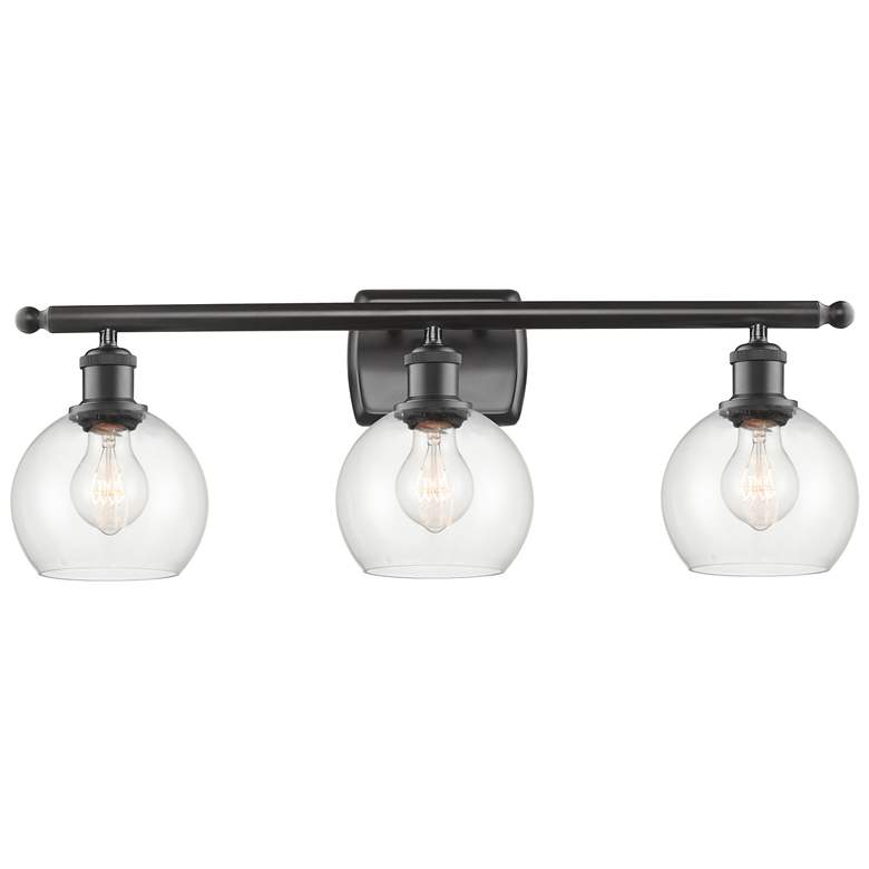 Image 1 Athens 6" 3 Light 26" Bath Light - Oil Rubbed Bronze - Clear Shad