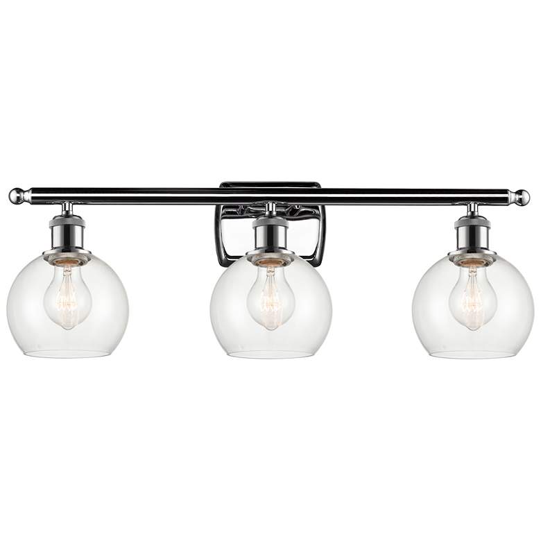 Image 1 Athens 6" 3 Light 26" Bath Light - Polished Chrome - Clear Shade