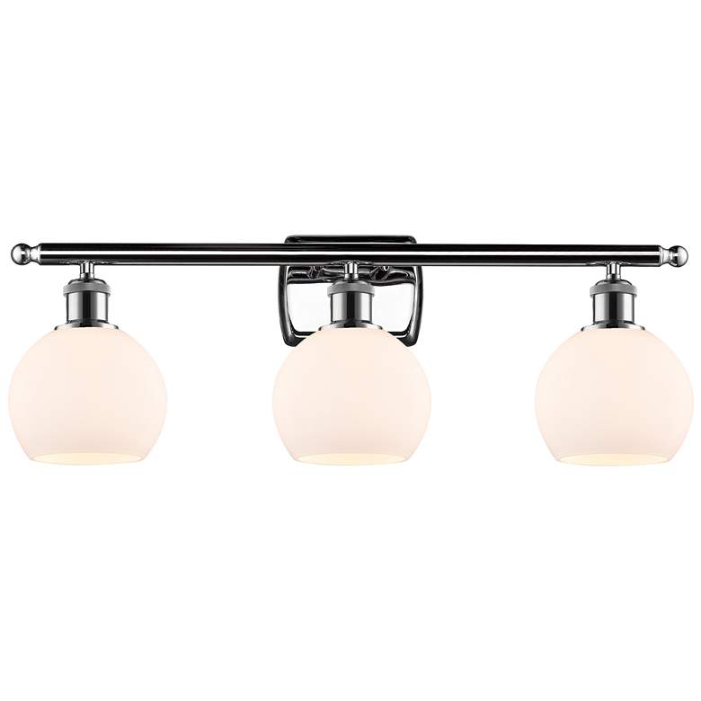 Image 1 Athens 6" 3 Light 26" Bath Light - Polished Chrome - Matte White