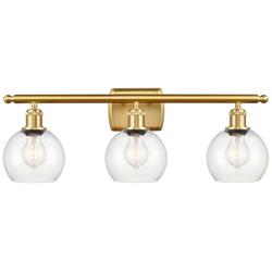 Athens 6" 3 Light 26" Bath Light - Satin Gold - Clear Shade