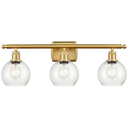 Athens 6" 3 Light 26" Bath Light - Satin Gold - Seedy Shade
