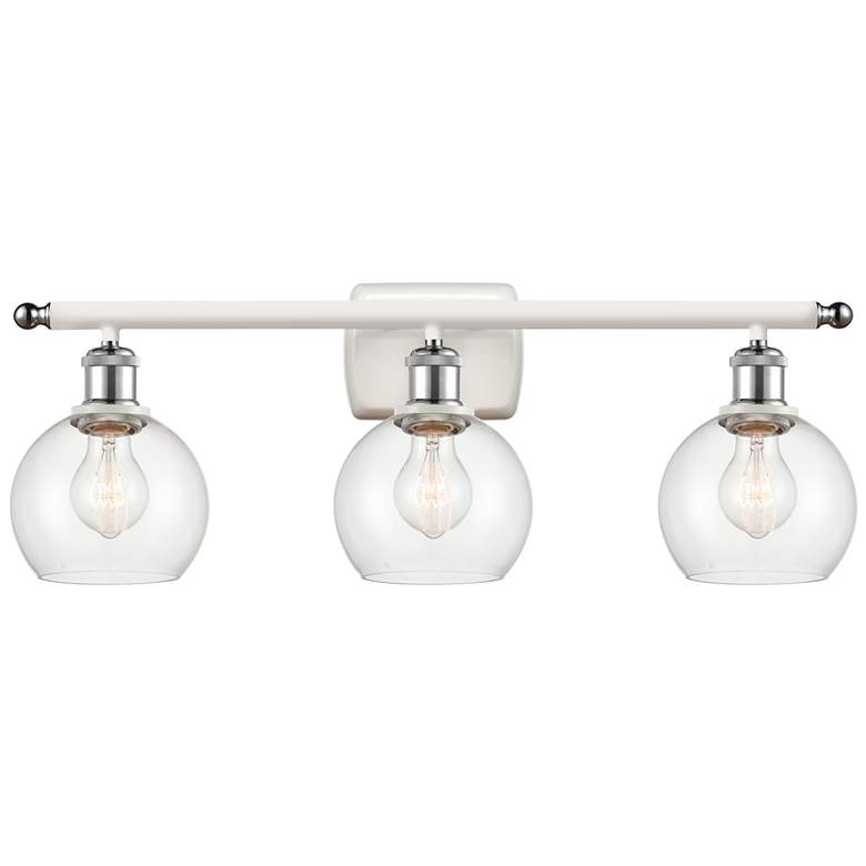 Image 1 Athens 6 inch 3 Light 26 inch Bath Light - White and Polished Chrome - Cl