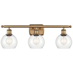 Athens 6" 3 Light 26" LED Bath Light - Brushed Brass - Clear Shad