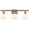 Athens 6" 3 Light 26" LED Bath Light - Brushed Brass - Matte Whit