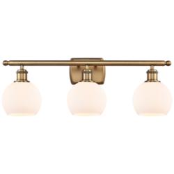 Athens 6" 3 Light 26" LED Bath Light - Brushed Brass - Matte Whit