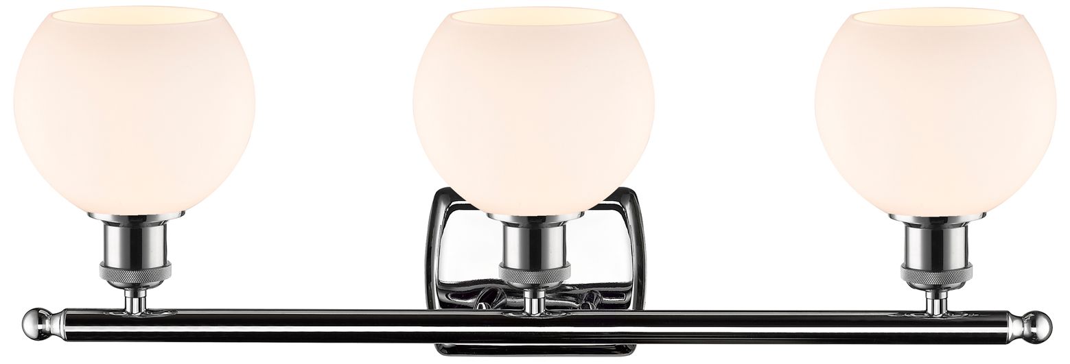 Image 2 Athens 6" 3 Light 26" LED Bath Light - Polished Chrome - Matte Wh more views