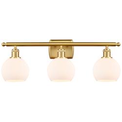 Athens 6" 3 Light 26" LED Bath Light - Satin Gold - Matte White S