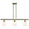 Athens 6" 3 Light 36" Island Light - Antique Brass - Matte White
