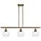 Athens 6" 3 Light 36" Island Light - Antique Brass - Seedy Shade