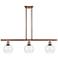 Athens 6" 3 Light 36" Island Light - Antique Copper - Clear Shad