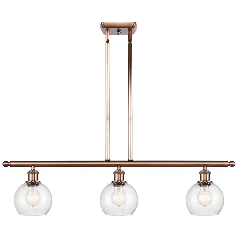 Image 1 Athens 6" 3 Light 36" Island Light - Antique Copper - Seedy Shad