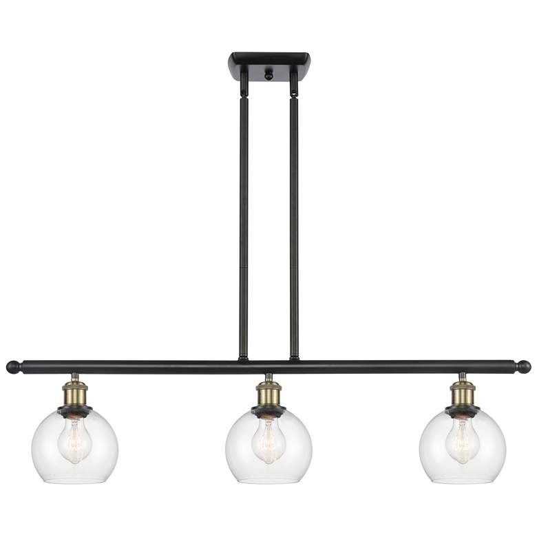 Image 1 Athens 6" 3 Light 36" Island Light - Black Antique Brass - Clear