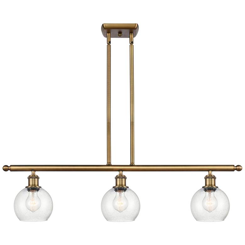 Image 1 Athens 6" 3 Light 36" Island Light - Brushed Brass - Seedy Shade