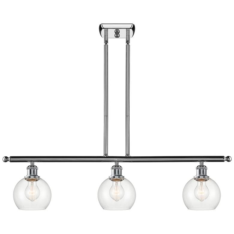 Image 1 Athens 6" 3 Light 36" Island Light - Polished Chrome - Clear Sha