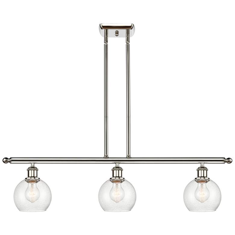 Image 1 Athens 6" 3 Light 36" Island Light - Polished Nickel - Seedy Sha