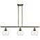 Athens 6" 3 Light 36" LED Island Light - Antique Brass - Clear S