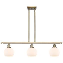 Athens 6" 3 Light 36" LED Island Light - Antique Brass  - Matte W