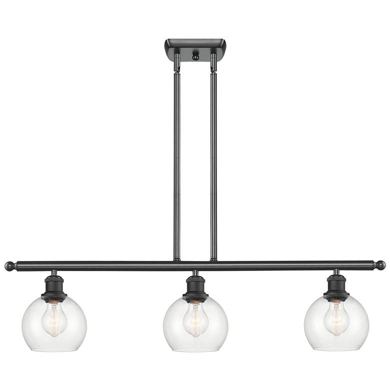 Image 1 Athens 6" 3 Light 36" LED Island Light - Matte Black - Clear Sha