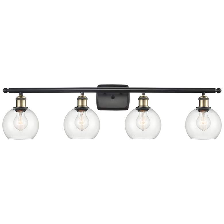 Image 1 Athens 6" 4 Light 36" Bath Light - Black Antique Brass - Clear Sh