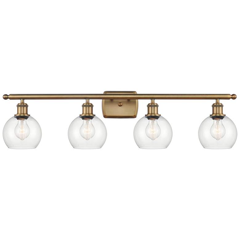 Image 1 Athens 6" 4 Light 36" Bath Light - Brushed Brass - Clear Shade