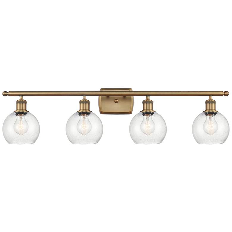 Image 1 Athens 6" 4 Light 36" Bath Light - Brushed Brass - Seedy Shade