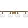 Athens 6" 4 Light 36" Bath Light - Brushed Brass - Seedy Shade