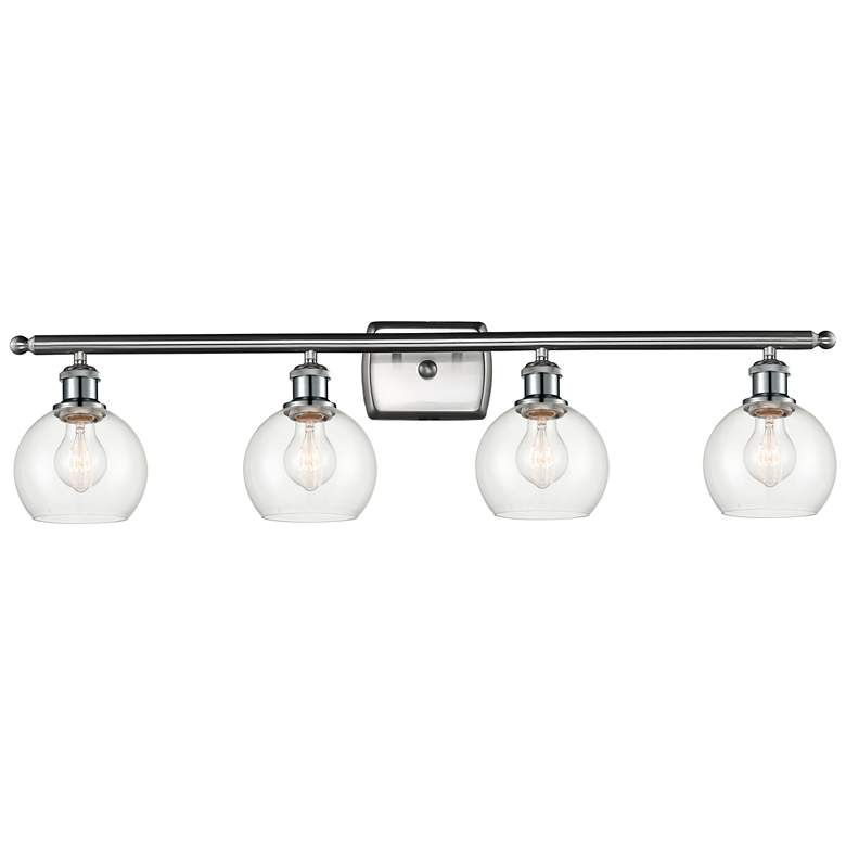 Image 1 Athens 6" 4 Light 36" Bath Light - Brushed Satin Nickel - Clear S