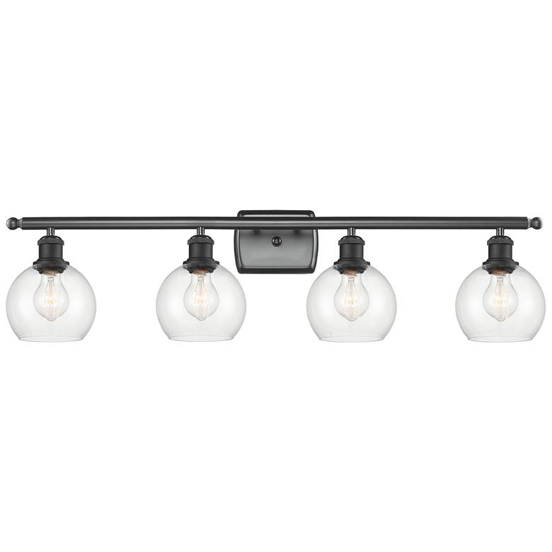Image 1 Athens 6" 4 Light 36" Bath Light - Matte Black - Clear Shade