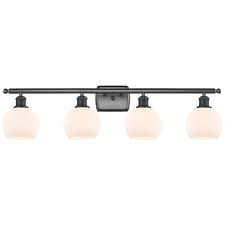 Image 1 Athens 6" 4 Light 36" Bath Light - Matte Black - Matte White Shad
