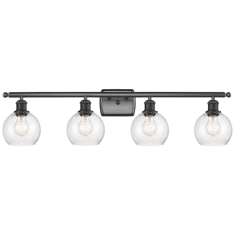 Image 1 Athens 6" 4 Light 36" Bath Light - Matte Black - Seedy Shade
