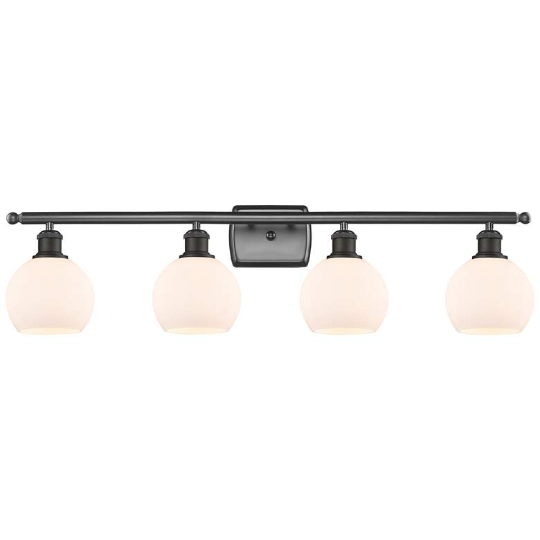 Image 1 Athens 6" 4 Light 36" Bath Light - Oil Rubbed Bronze - Matte Whit