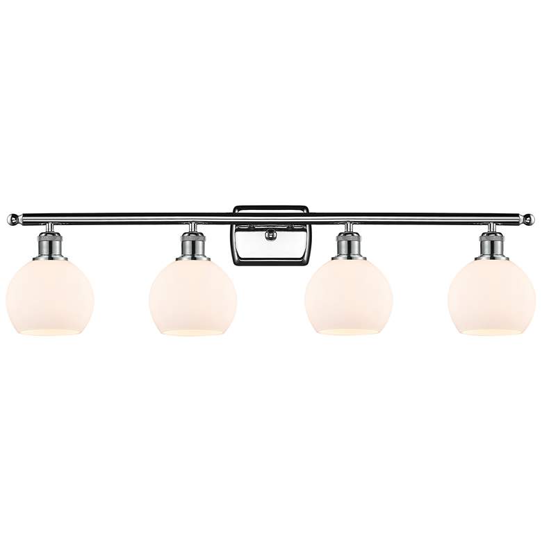 Image 1 Athens 6 inch 4 Light 36 inch Bath Light - Polished Chrome - Matte White 