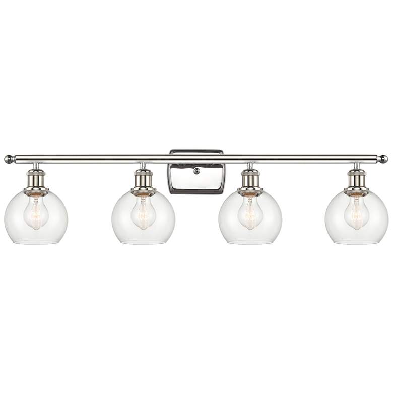 Image 1 Athens 6" 4 Light 36" Bath Light - Polished Nickel - Clear Shade