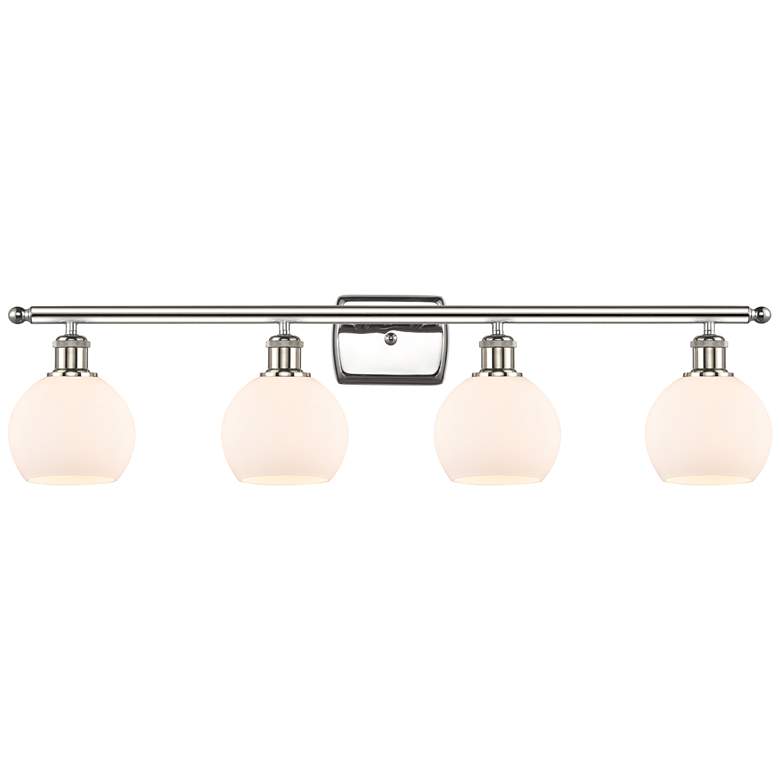 Image 1 Athens 6" 4 Light 36" Bath Light - Polished Nickel - Matte White