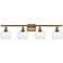 Athens 6" 4 Light 36" LED Bath Light - Brushed Brass - Clear Shad