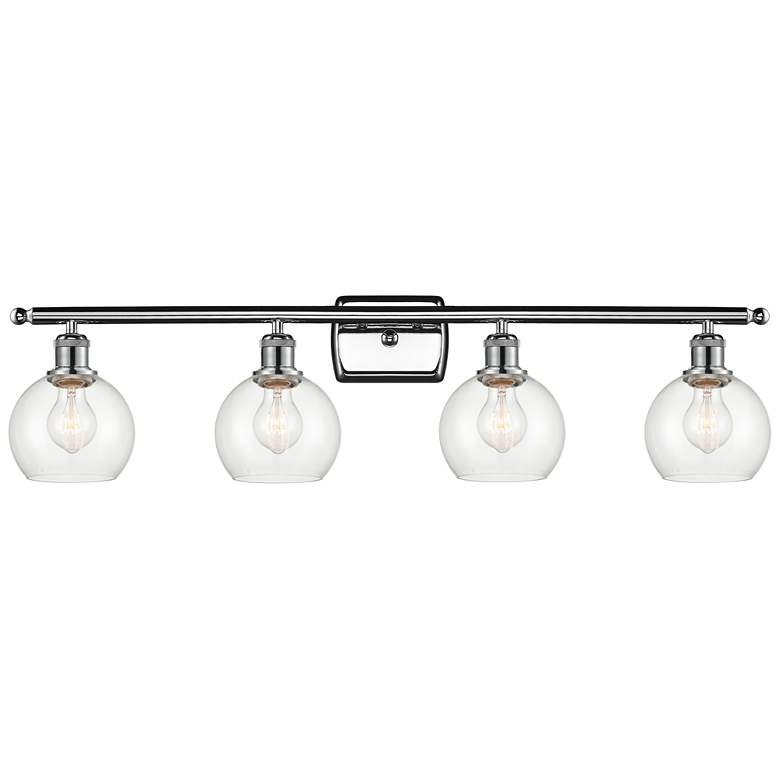 Image 1 Athens 6" 4 Light 36" LED Bath Light - Polished Chrome - Clear Sh