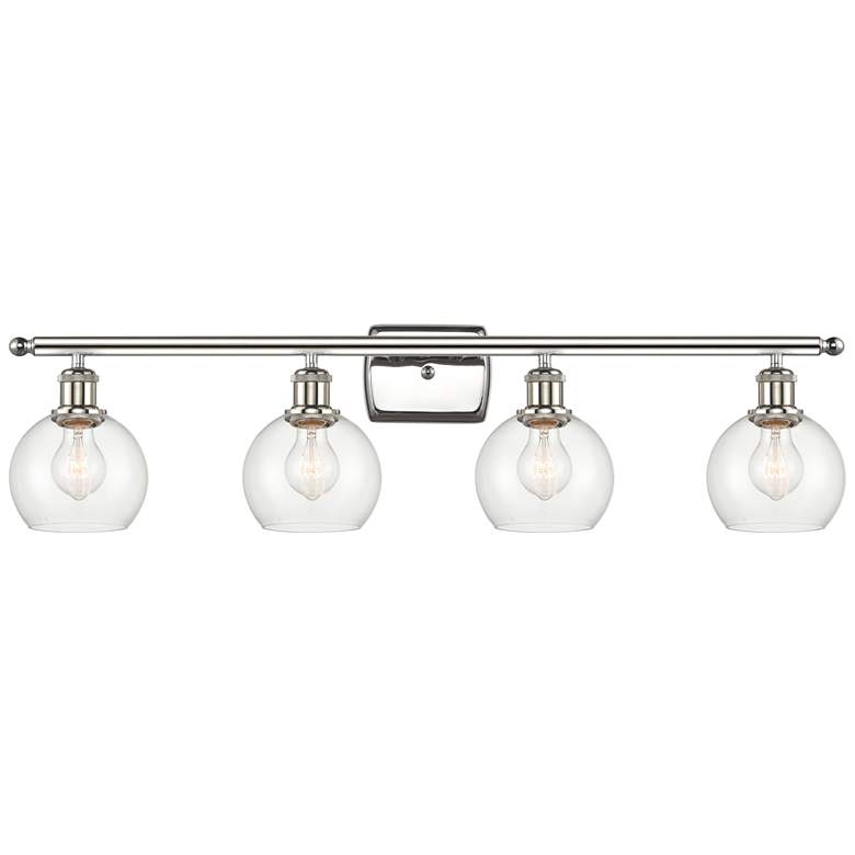 Image 1 Athens 6 inch 4 Light 36 inch LED Bath Light - Polished Nickel - Clear Sh