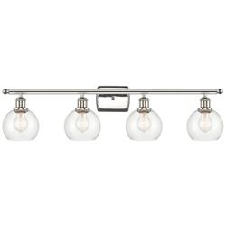 Athens 6" 4 Light 36" LED Bath Light - Polished Nickel - Clear Sh
