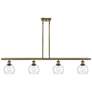 Athens 6" 4 Light 48" Island Light - Antique Brass  - Clear Shade