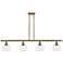 Athens 6" 4 Light 48" Island Light - Antique Brass - Clear Shade